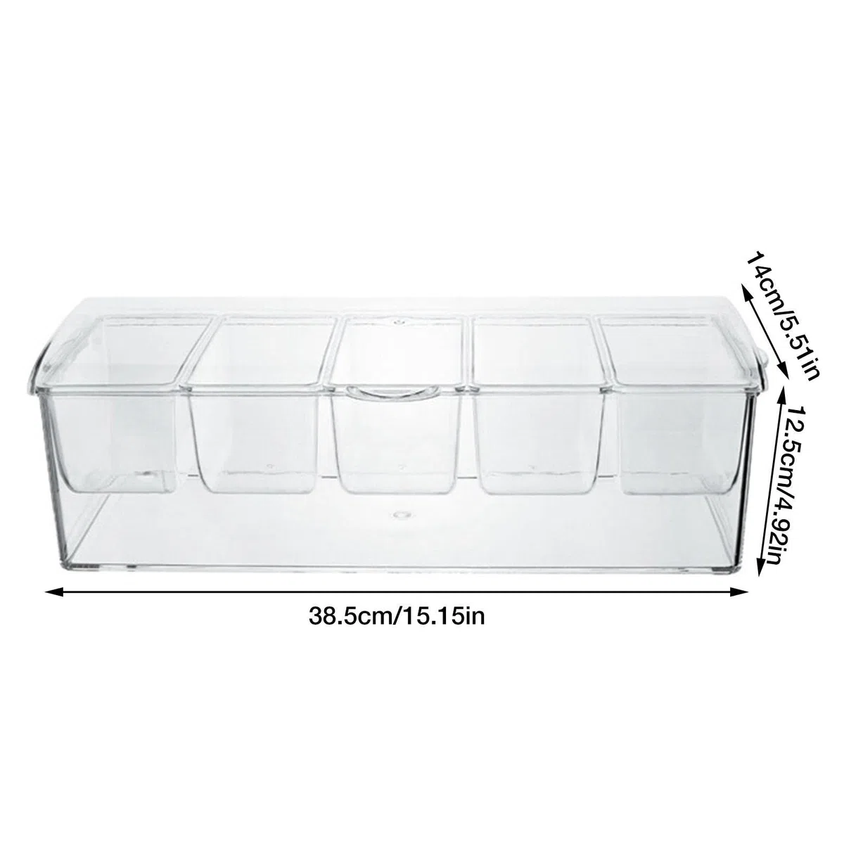 Condimentos 5 Compartimentos - Bandeja Condimentos con Cámara Hielo | Hielo Refrigerada Condimento Contenedor Servir,Bandeja Enfriar para El Hogar Trabajo O Restaurante