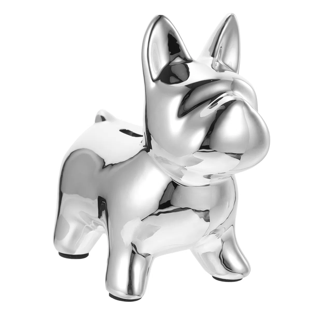 HANABASS Hucha Decorativa De CeráMica Forma De Perro Piggy Bank para NiñOs Banco De Monedas para Escritorio Y Estantería Estatua Decorativa para Hogar Y Cuarto Infantil Plata