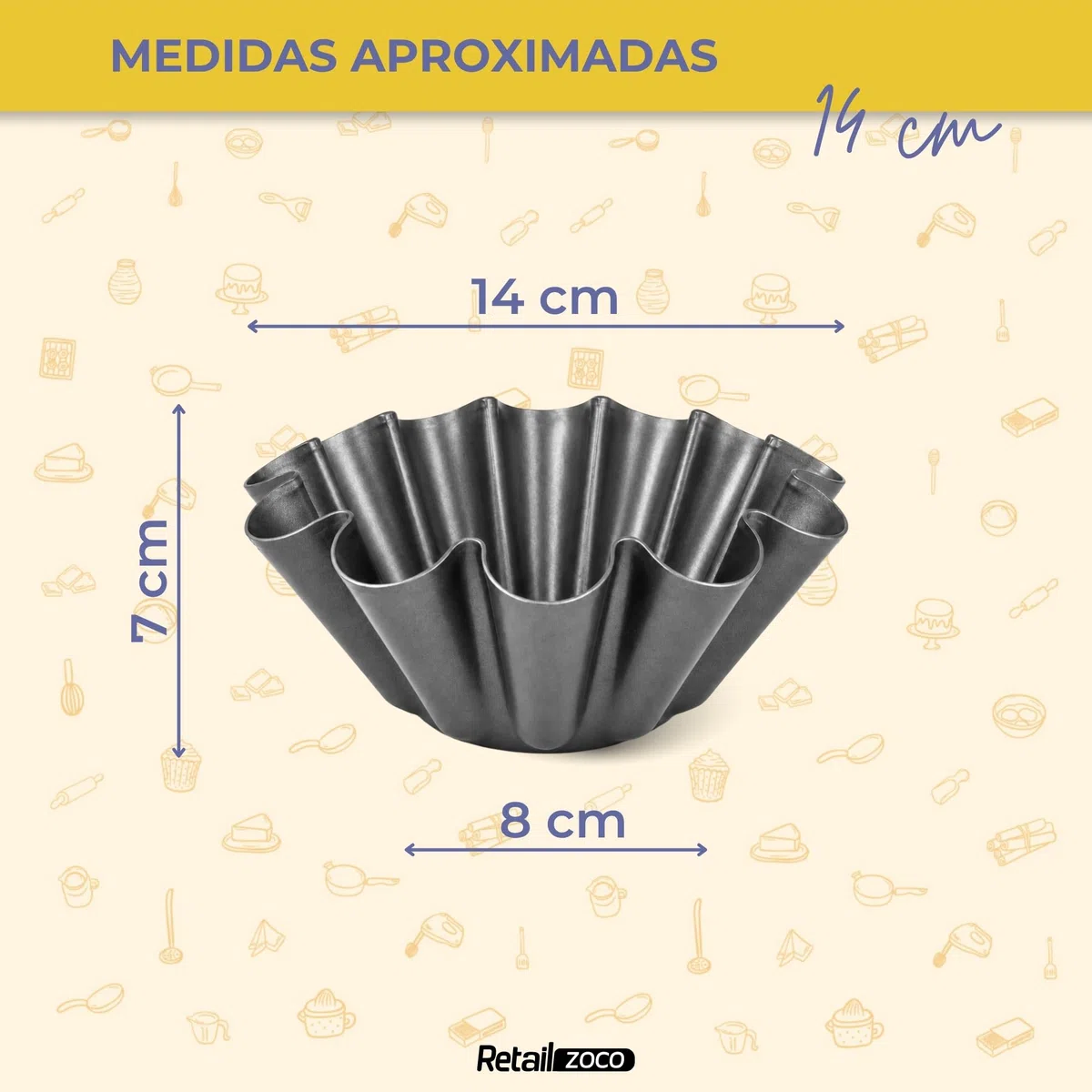 Flaneras Individuales, Molde para flan Molde Repostería, Antiadherente, Acero Inoxidable, Ideal para Flan, Postres, Salsa, Repostería y Cocción al Baño María, 14 cm Diámetro x 7 cm alto, 12 unidades
