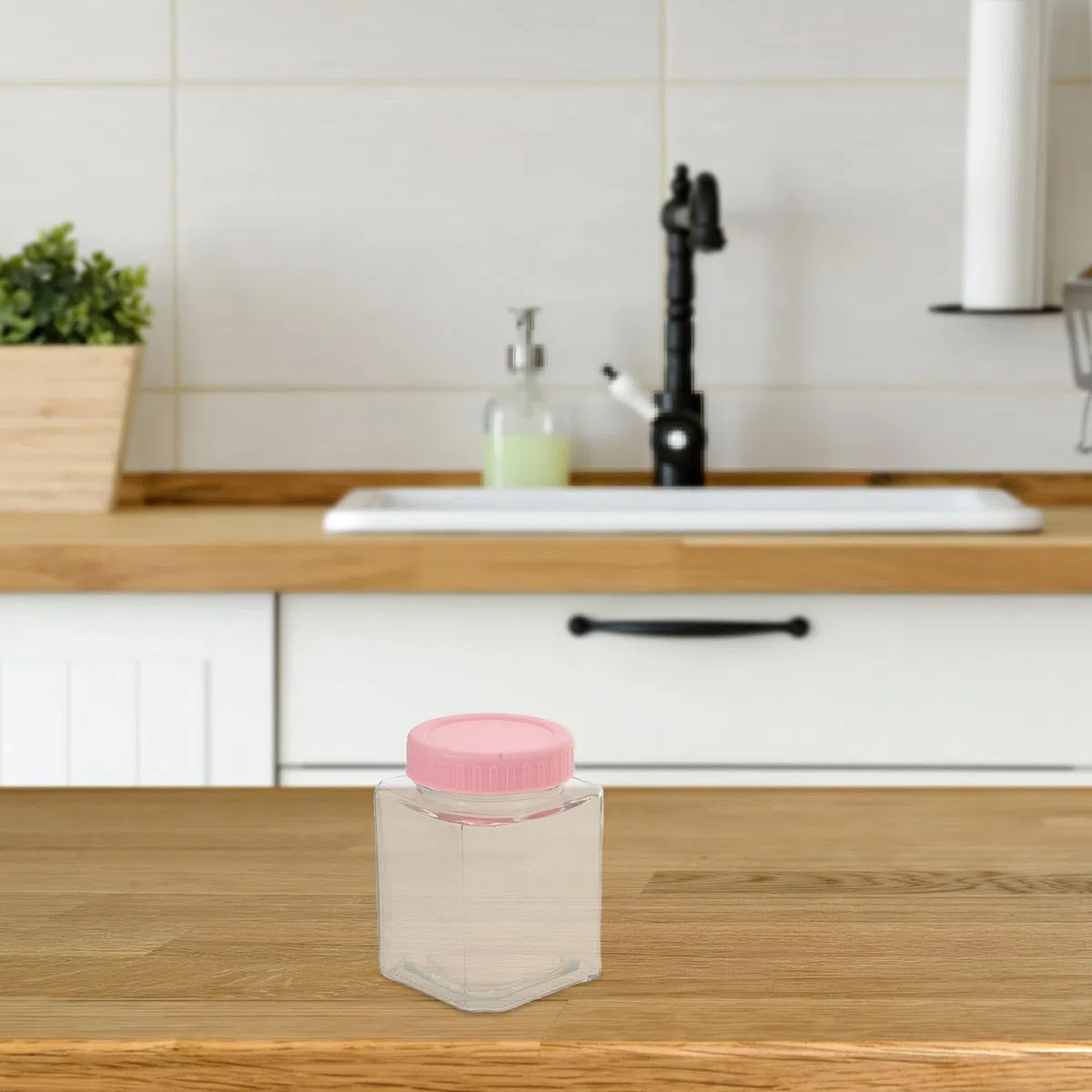 Cabilock 4piezas Contenedor de Almacenamiento Sellado Cuadrado de Vidrio Transparente Recipientes Herméticos para Alimentos para Almacenar Té Harina Azúcar y Dulces la Cocina