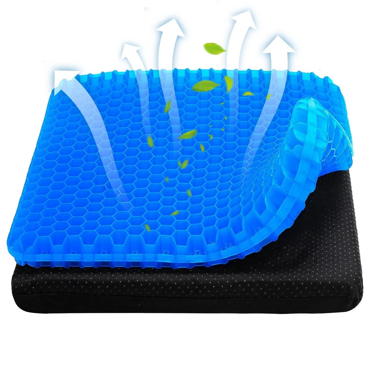 Raxfekro Cojin Antiescaras de Gel Ortopédico, Cojin Coxis de Gel Engrosada de Doble Cara, Alivia la Presión y el Dolor en la Zona Lumbar, Adecuado para Personas Que Permanecen Sentadas Mucho Tiempo