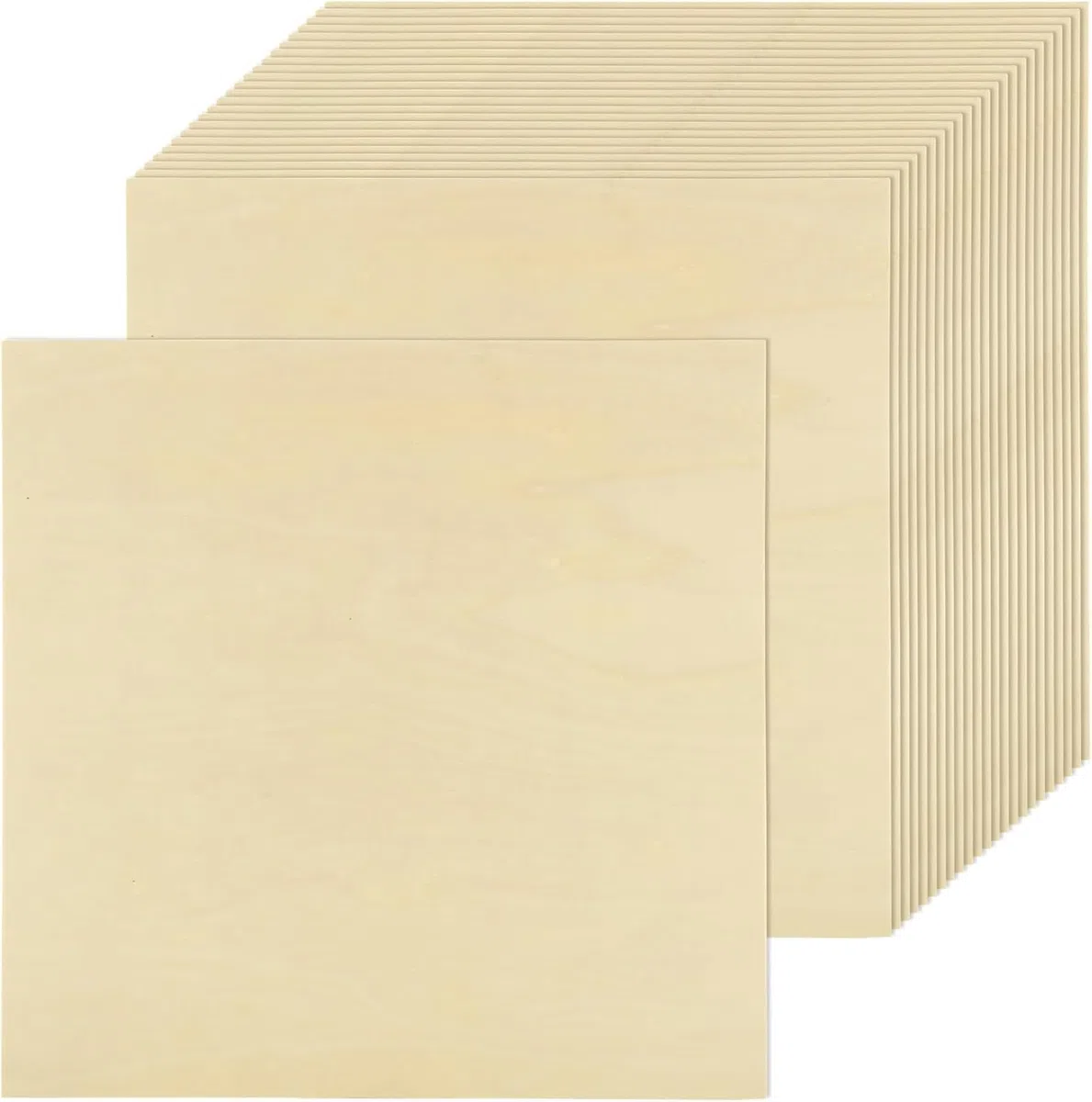 SHUESS 25 placas de madera contrachapada, placa de madera de 300 x 300 x 1,5 mm, para manualidades, madera contrachapada, madera sin tratar, madera de tilo, aglomerado para manualidades, modelismo,