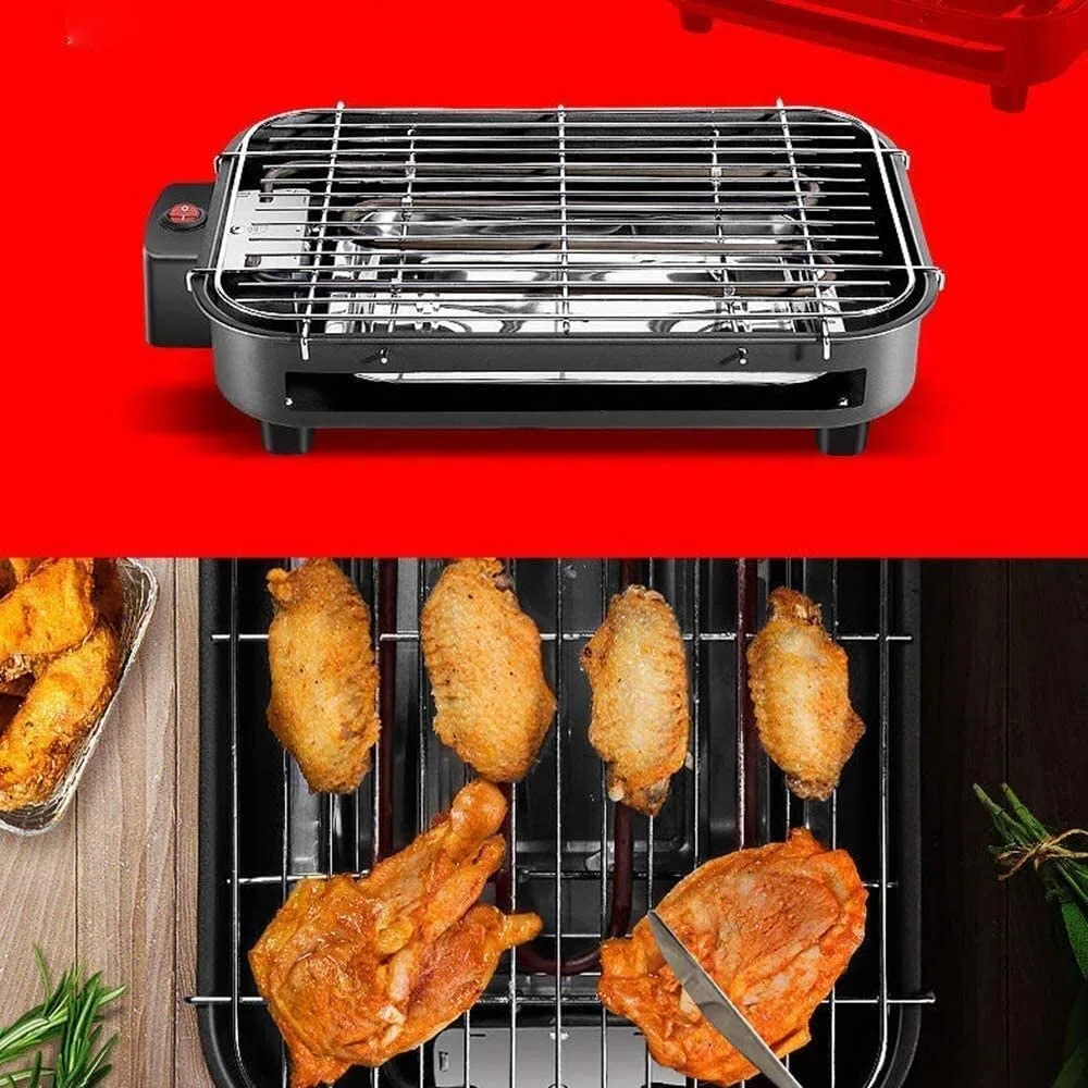Parrilla Eléctrica Plancha de Asar Parrilla de Escritorio multifunción, Barbacoa Interior, Olla Caliente para Interior, Adecuada para cenas Familiares y reuniones de Entretenimiento 1013