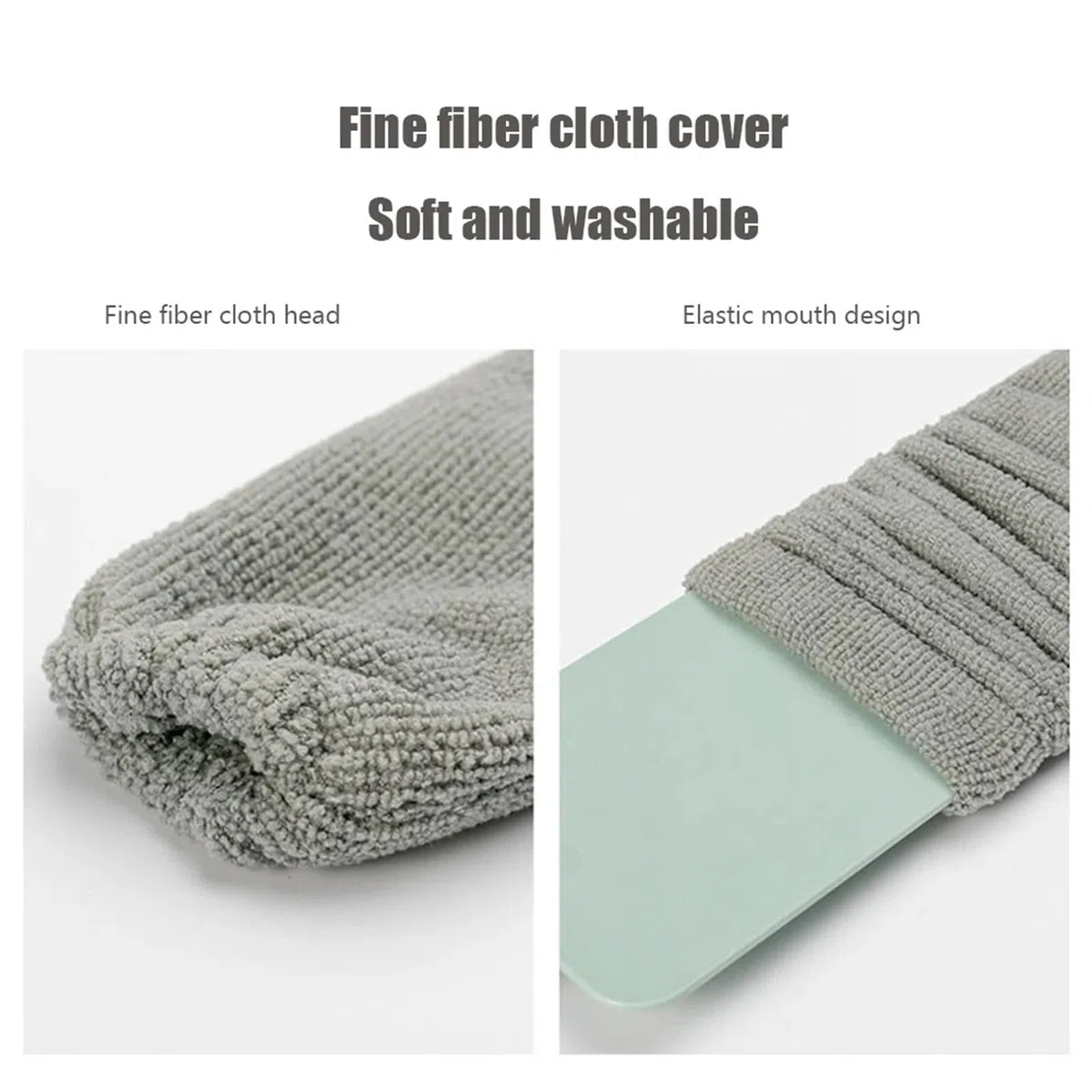 Trapeador de Mango Largo retráctil, Plumero for mesita de Noche, sofá, Cepillo for Polvo, Ventanas, Muebles, Herramienta de Limpieza para Telarañas(6PCS Cloth)