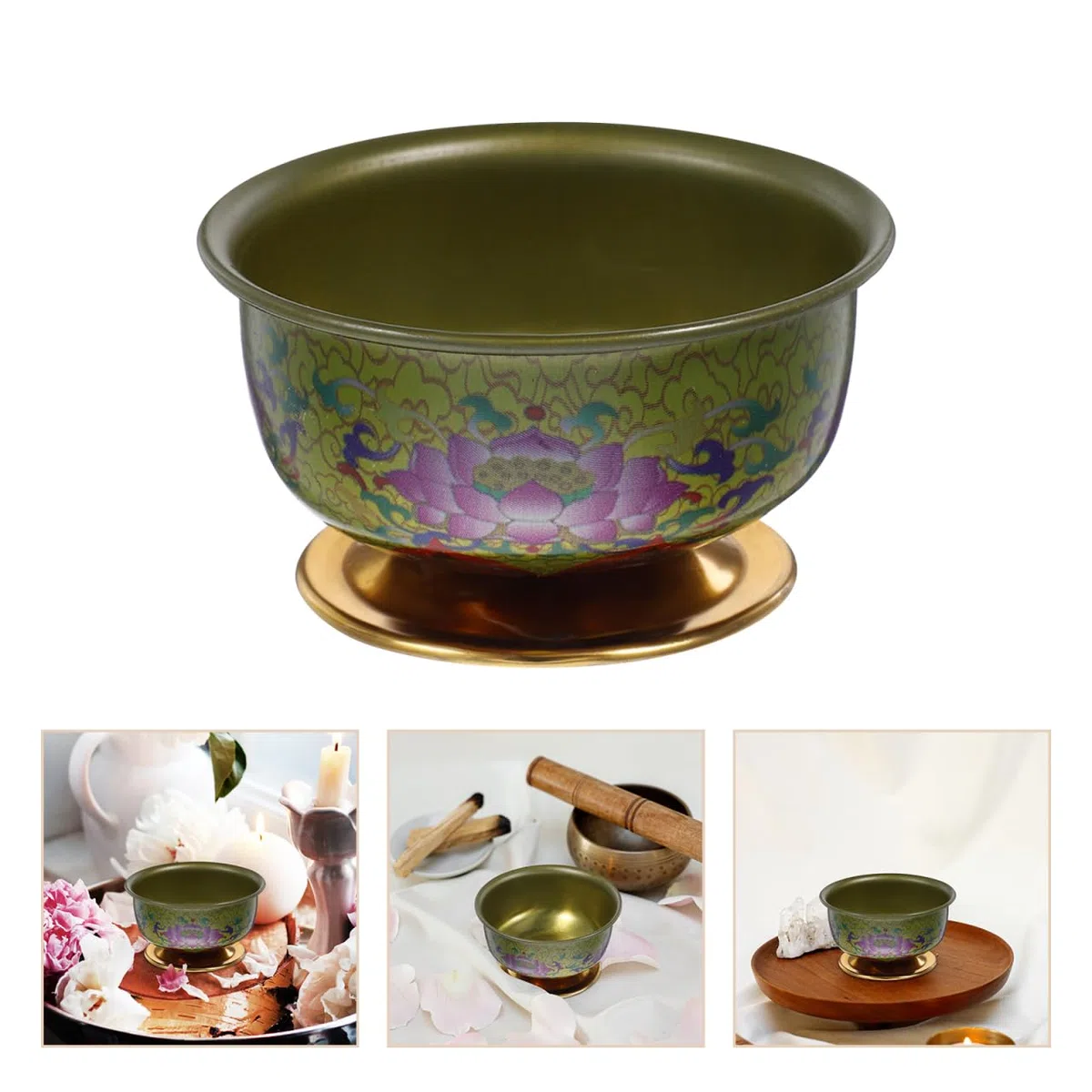 POPETPOP 7 Piezas De Cuenco De Ofrenda Budista Tazas De Agua De Aleación Cuencos De De De Yoga Cuenco De Ofrenda Tibetano Taza De Sacrificio Para Templo De