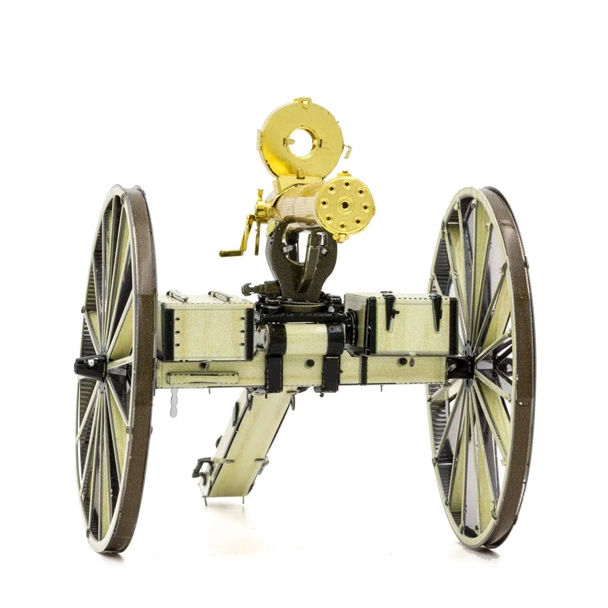 Fascinations Metal Earth Wild West Gatling Gun 3D Metal Model Kit Kit con pinzas