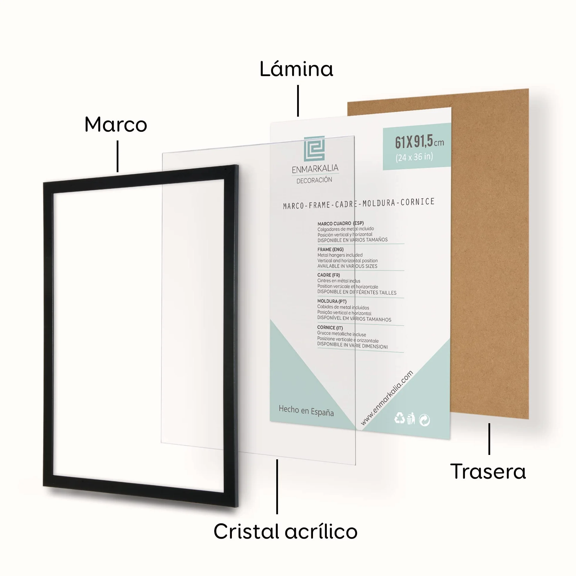 Marco 61x91,5 (Poster) x 1 ud, Negro