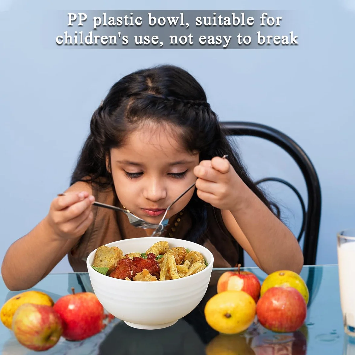 Berglander cuencos de plástico blanco 12 piezas 750ml, cuenco de ramen reutilizable, cuencos de sopa, cuenco de cereales para adultos, niños, hogar, restaurante, jardín, picnic, camping