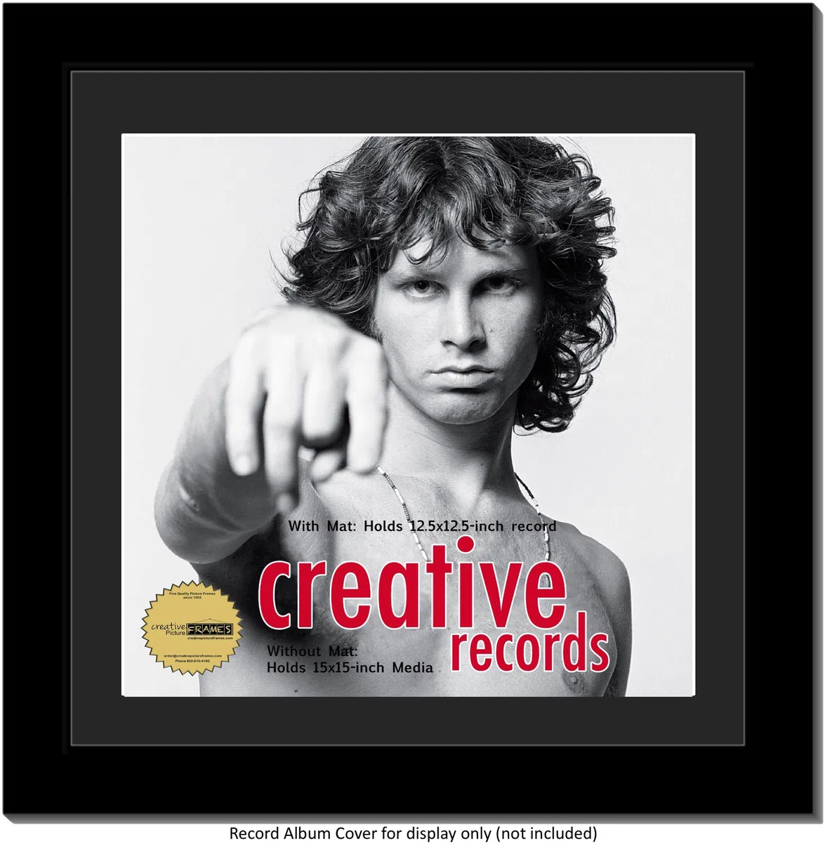 creativepf LP discos de vinilo marco pantalla con cristal y perchero de pared