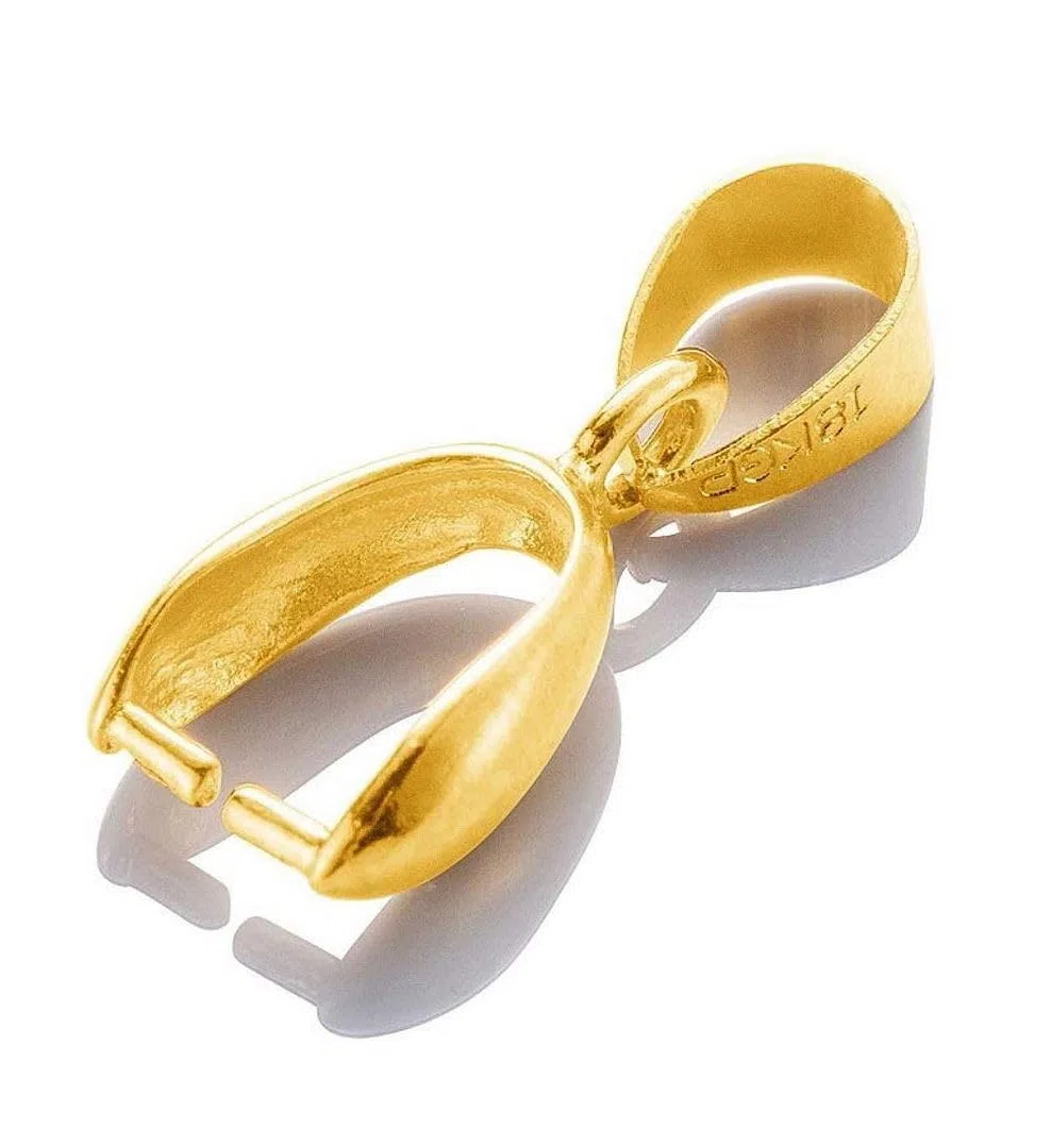 CF246-2 - 100 piezas de clip para colgante, conector de latón chapado en oro de 18 mm, para fabricación de joyas y manualidades