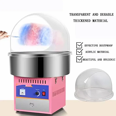 Cubierta para máquina de algodón de azúcar, protector de cúpula de plástico transparente que protege el hilo dental del polvo y los dulces transportados por el aire para golosinas más limpias