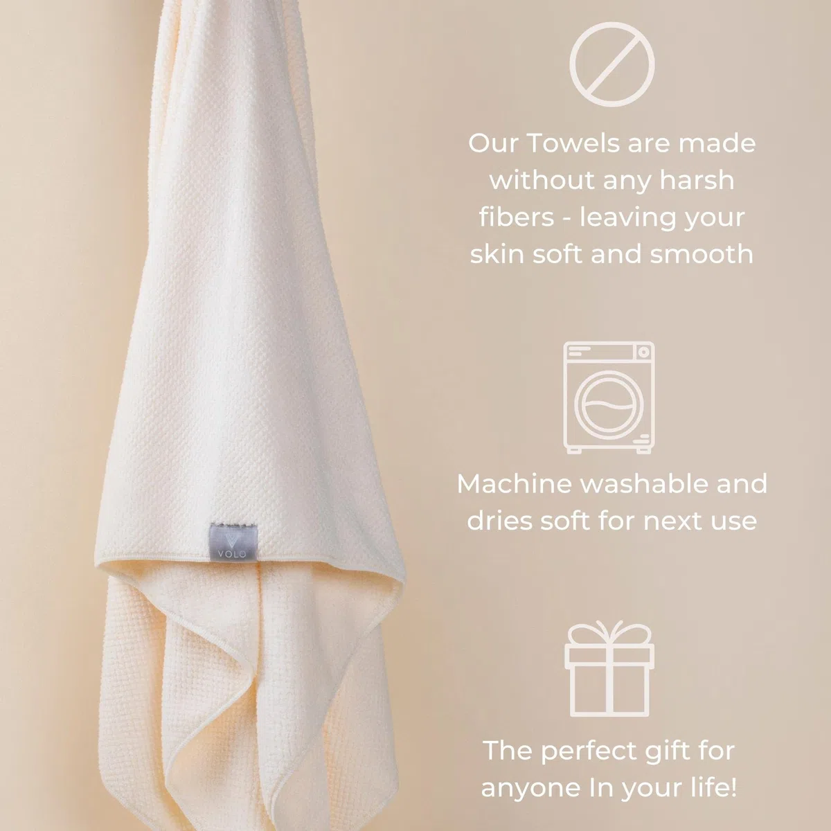 VOLO Hero Luna - Toalla corporal gris | Toalla de baño de lujo | Ultra suave, súper absorbente, tela de nanoweave de secado rápido | Toallas de spa para baño | Envoltura extra grande para después de