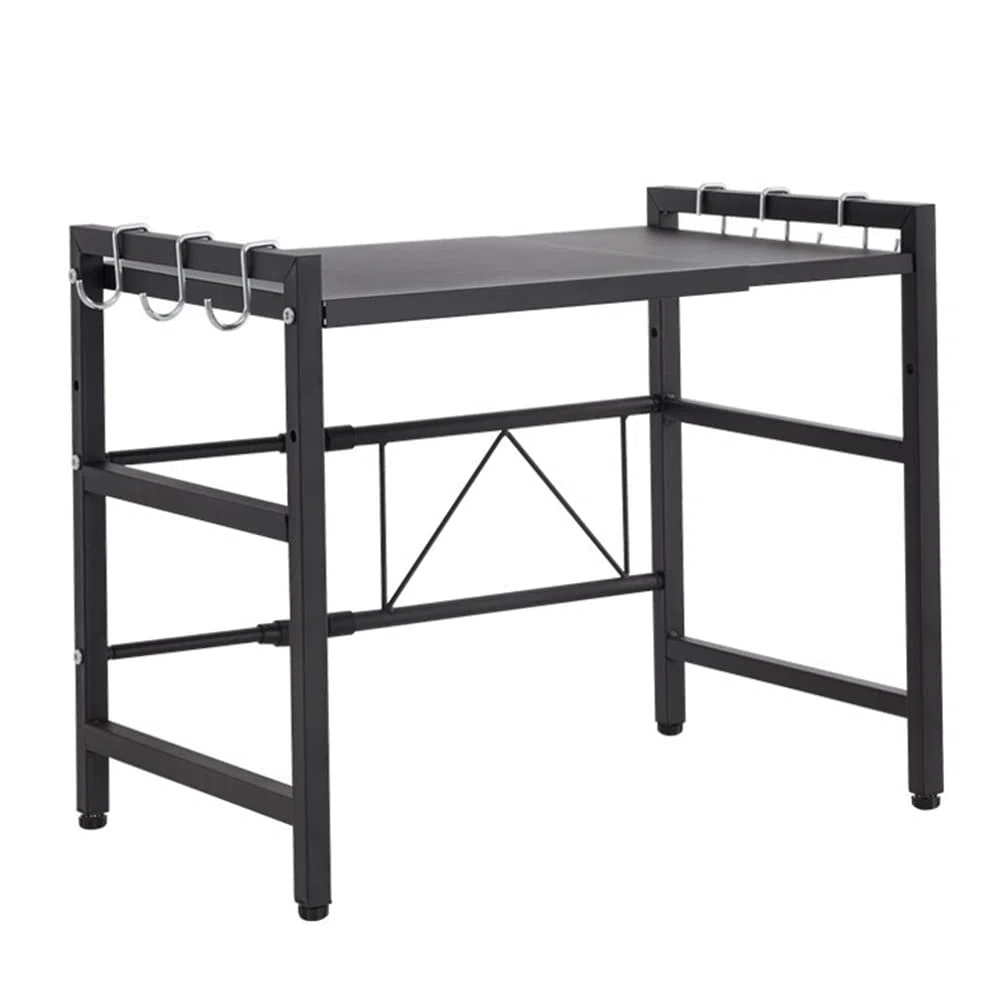 LANTUS Soporte Extensible para Microondas Estante para Horno de Microondas de Acero al Carbono-40/64 * 45 * 36.5cm -Black -1pc