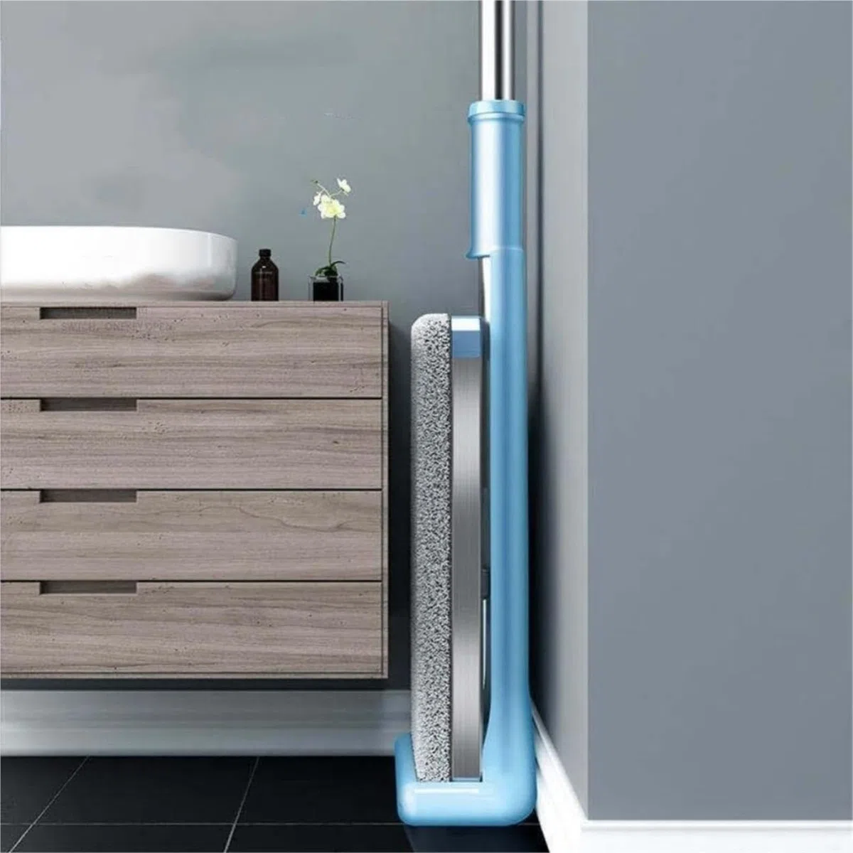 Trapeador De Piso Fregona Limpiadora De Suelos, Exprimidor para Lavar El Hogar Y La Cocina, Cabezal De Aluminio, Giratorio, para Secar Ventanas De La Casa Trapeador De Limpieza