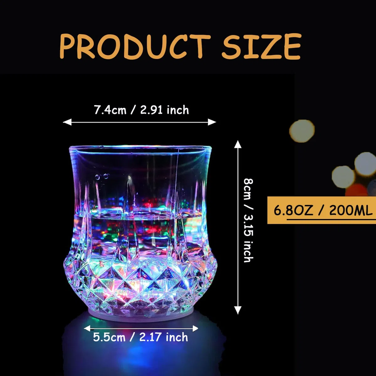 Taza con luz flash, paquete de 4 tazas LED multicolor activadas por agua, divertidos vasos para vacaciones, festivales, fiesta de cumpleaños, bar, club nocturno, XDT279