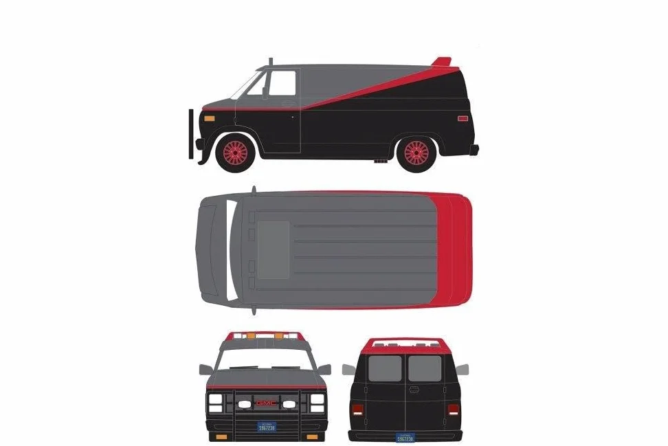 Greenlight The A team 84072, Furgoneta 1983 GMC Vandura, escala 1:24, Colores aleatorias