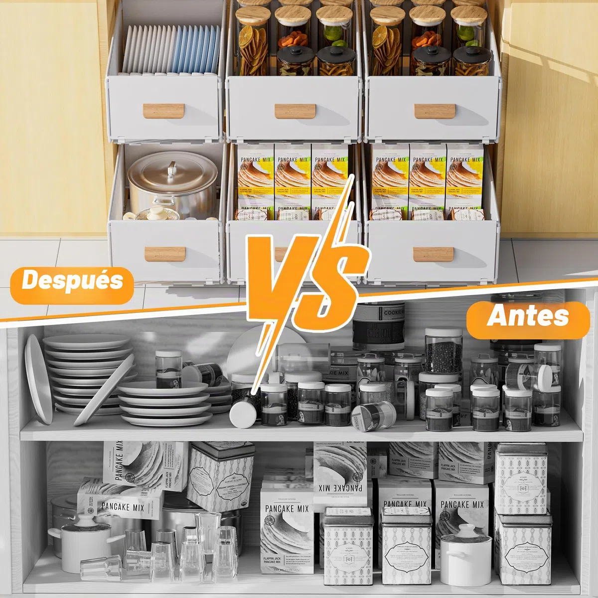 Cajones Extraíbles Para Cocina, Bandeja Deslizante Armario, Organizador Sin Taladrar Ni Clavar