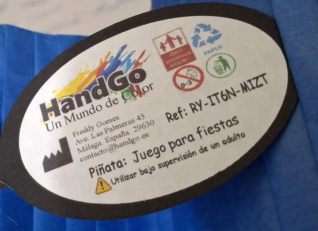 Piñata cumpleaños infantil hecha a mano (Grande 65x36x10 Centímetros)