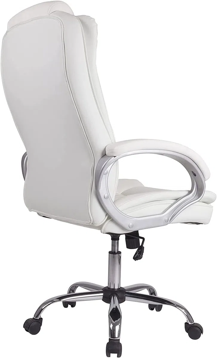 Suinga Silla Oficina New York | Reposabrazos | Altura Regulable | Diseño Ergonómico | Piel Sintética Blanca | Comodidad | Profesional