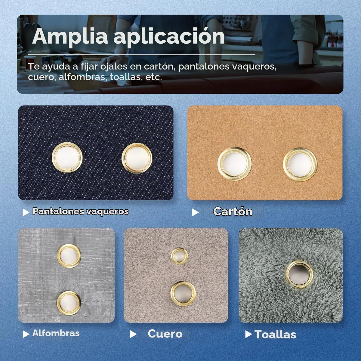 Bonvoisin Máquina Manual De Ojales A Presión, Con 3 Punzones | 1500 Ojales (6/10/12mm), Martillo, Base Metálica, Para Cuero, Jeans, Cartón, Tapetes, Ahorro En Laboratorio