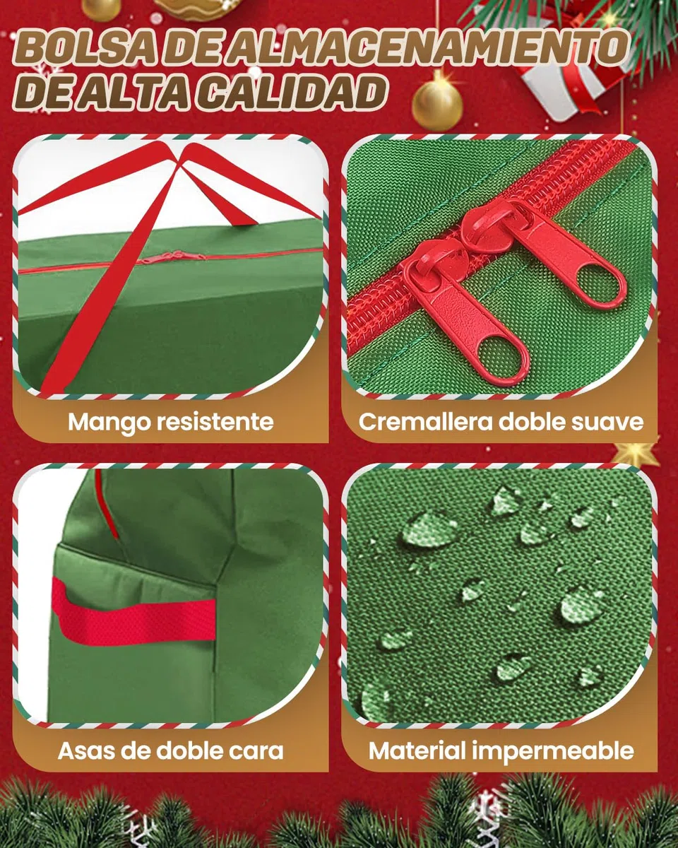 Bolsa De Almacenamiento Para áRboles De Navidad: 125 X 50 X 38 Cm, Bolsa Para áRboles De Navidad De 6 A 7,5 Pies (Desmontable), A Prueba De Polvo, Se Utiliza Para Organizar Y Almacenar Otros Muebles