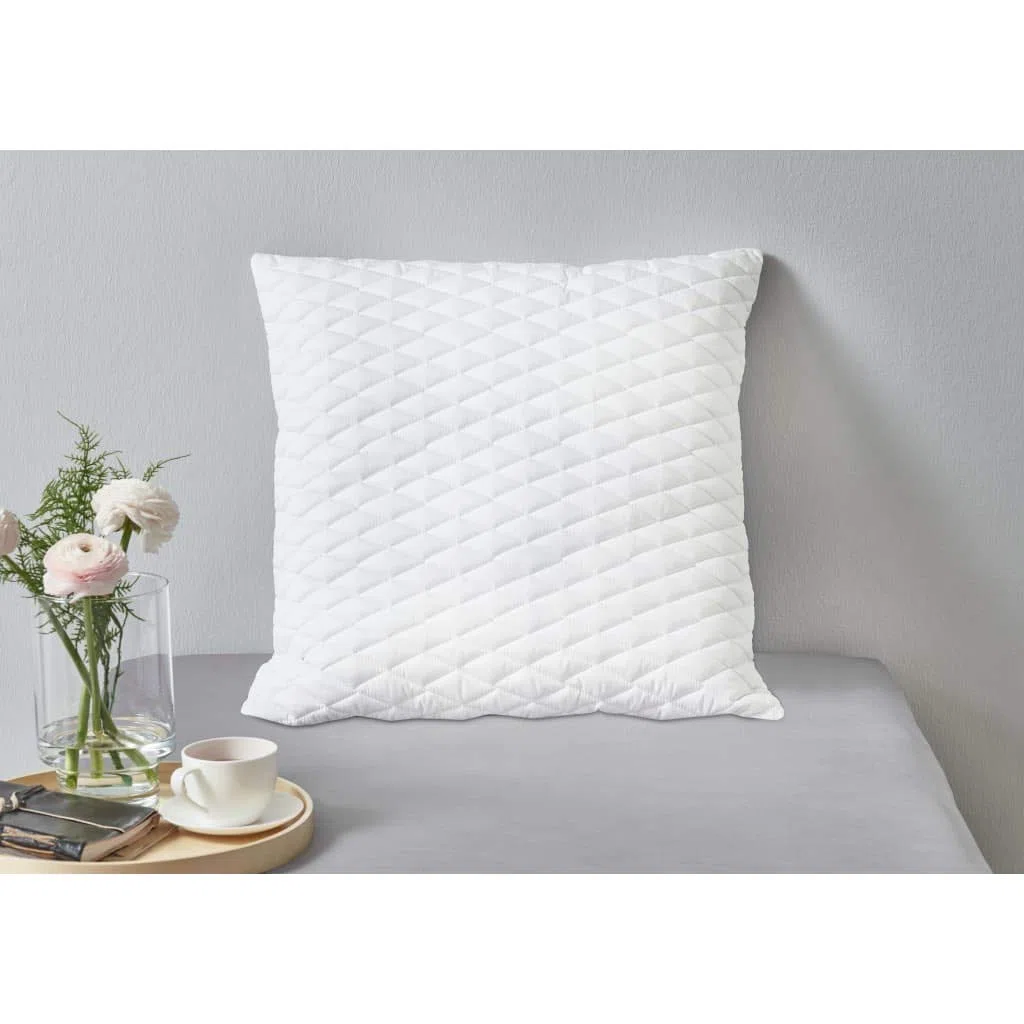 Generico Almohadas de espuma viscoelástica de 80 x 80 x 14 cm, 2 almohadas de espuma viscoelástica con revestimiento transpirable de poliéster, soporte ortopédico para cuello y cabeza, blanco