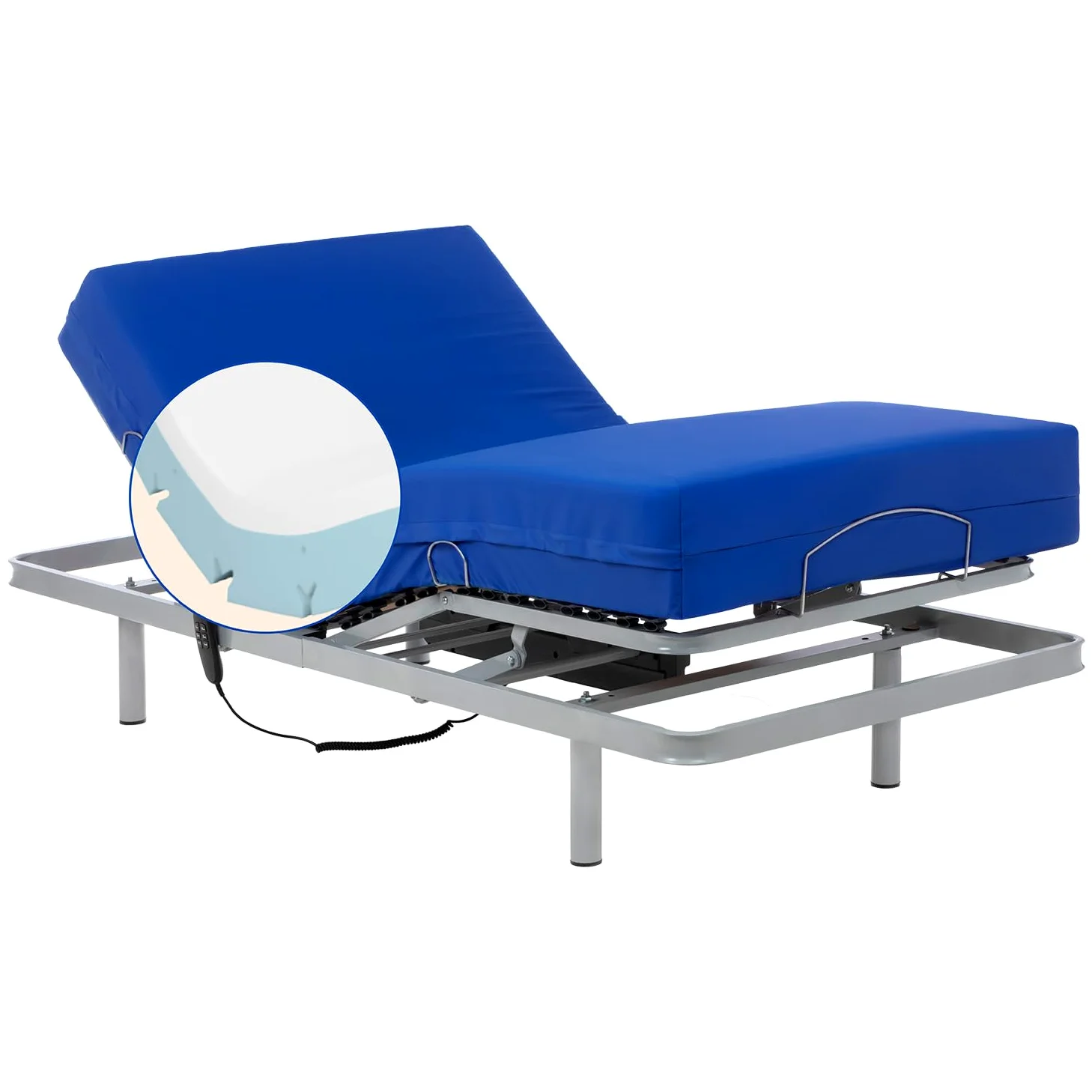 Geriafy Cama articulada con colchón viscoelástico V6 105x190 cm | Pack completo, colchón viscoelástico de 20 cm, funda impermeable, máximo confort