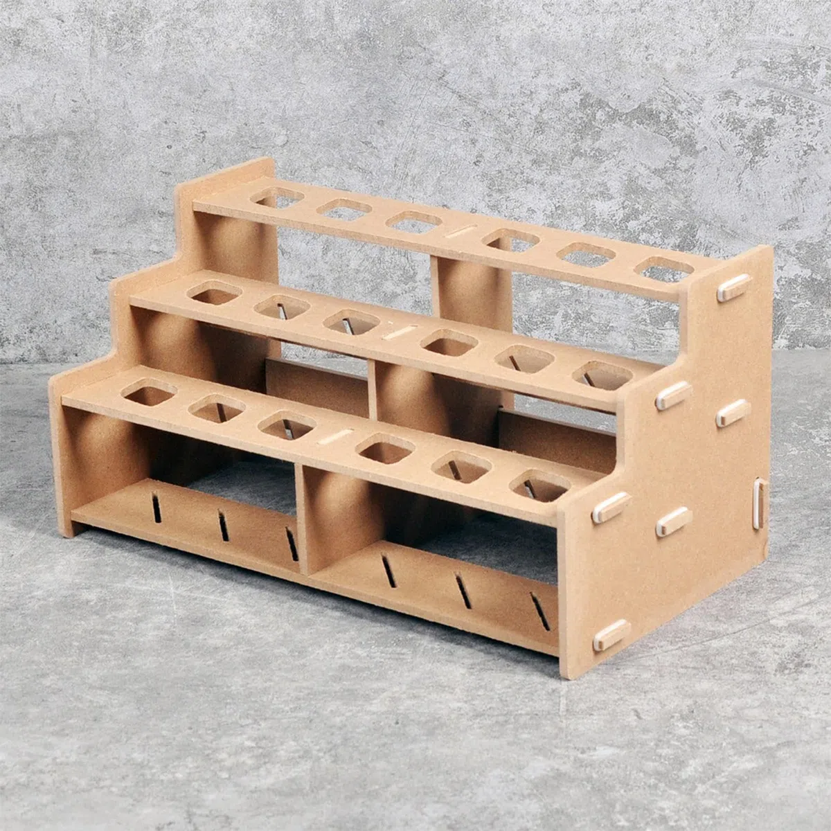 Organizador de tubos de pintura, 3 soportes de madera, almacenamiento de tubos de pinceles de arte con diseño compacto, capacidad para 18 botellas, organizador de suministros de pintura para