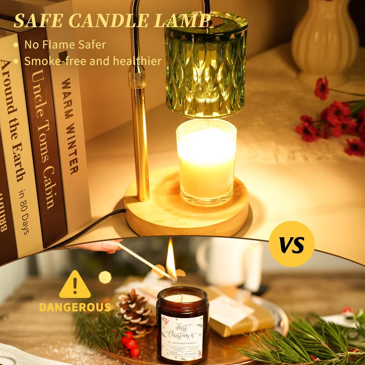 Lámpara calentadora de velas (verde)