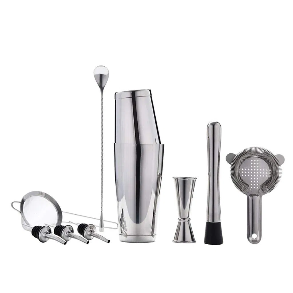 Kit De Herramientas De Cóctel El Kit De Barman Incluye Coctelera, Jigger, Cuchara, Colourer, Pinza De Hielo Muddler