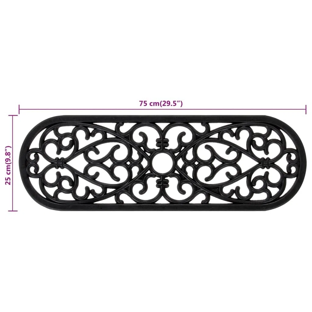 vidaXL Alfombrillas de Escalera de Goma 10 uds, Tapetes para Peldaño de Escalera, Alfombrillas Antideslizantes, Cubiertas de Escalones, Goma 25x75 cm
