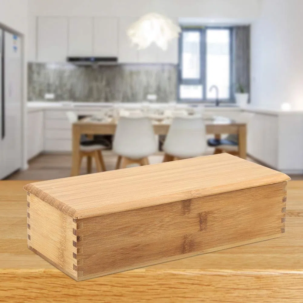 Caja De Cubiertos De Madera, Estilo Japonés Pequeño Cajón Organizador Utensilios Cocina Caja Almacenamiento Palillos Caja Almacenamiento Con Tapa Para La Encimera La Cocina 10.6 X 4.3 X 2.5 Pulgadas