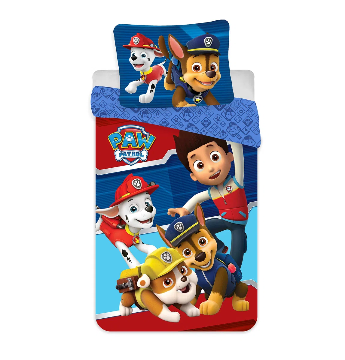 Juego de ropa de cama infantil de la Patrulla Canina, funda nórdica de 140 x 200 cm y funda de almohada de 63 x 63 cm | Ropa de cama reversible | Algodón natural transpirable | Nickelodeon | Niño 3-8 | Regalo | Lavable a máquina