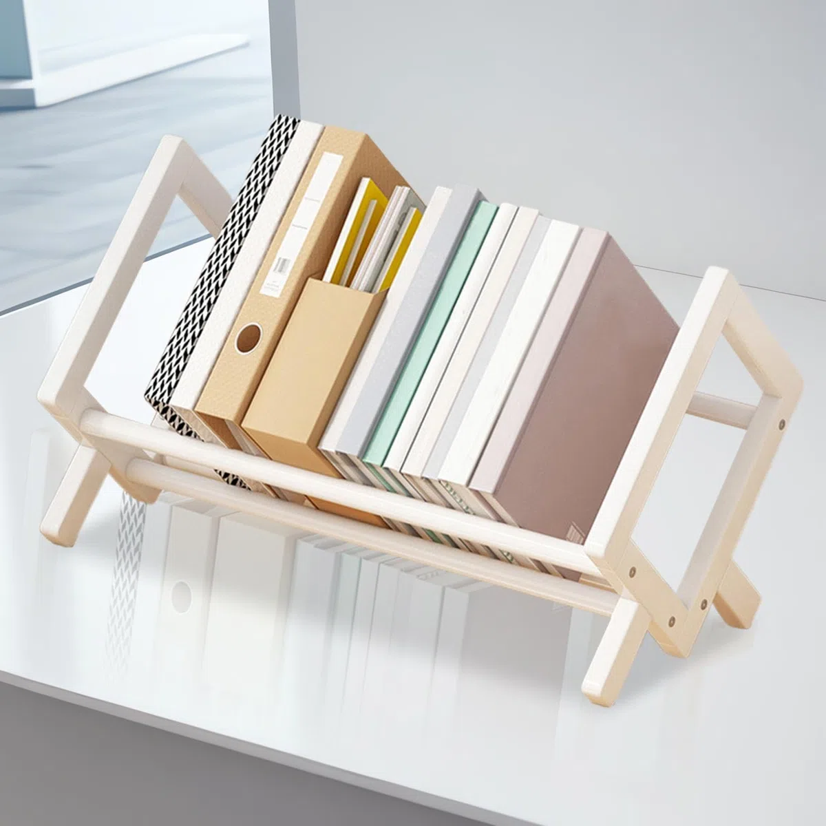 Estantería de Escritorio – Soporte para Libros | de Mesa, Estante de Almacenamiento de Libros pequeños, estantería inclinable de Escritorio, Organizador de Escritorio inclinable