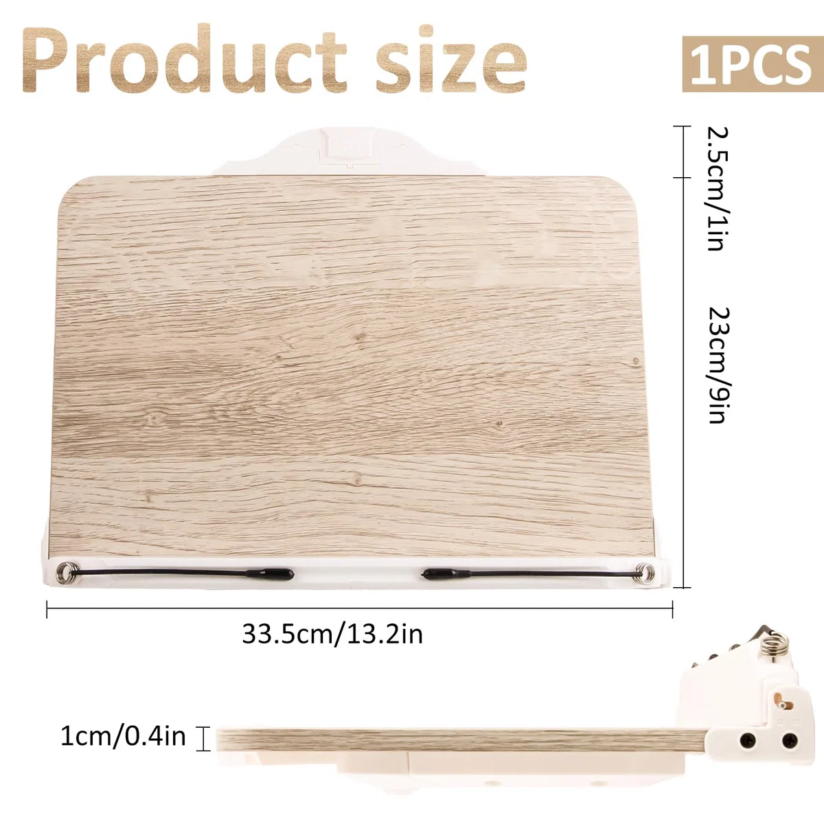 ACTOYS Atril para Libros, con 16 Alturas Ajustables, Atril Estudio, Soporte para Libros, Tabletas, Portátiles, Partituras y Cuadernos, Atril Madera para Estudio, Oficinas, 33,5 x 28 cm