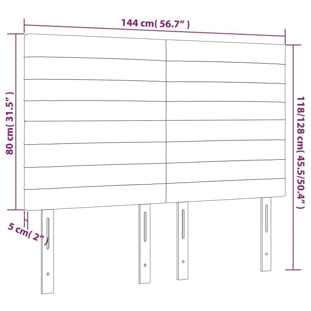 Cabecero LED Cama 144 x 118/128 cm Negro Terciopelo Altura Ajustable RGB Iluminación Moderno Cojín de Pared Estilo para Jóvenes y Adultos Dormitorios