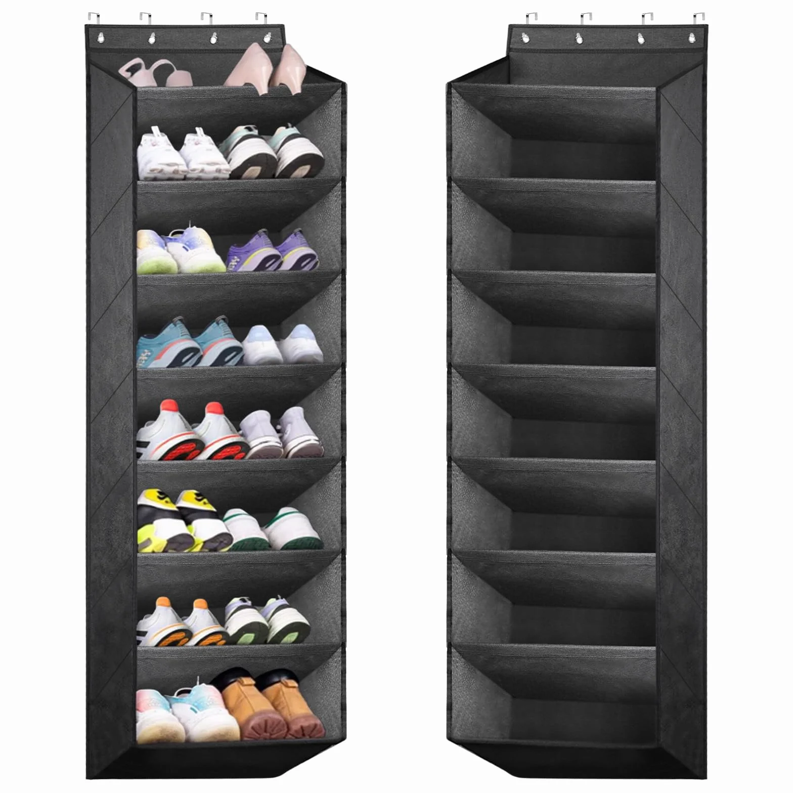 Zapatero de Pared, Organizador Puerta, Zapatero Pared para 24 Pares de Zapatos (Negro)