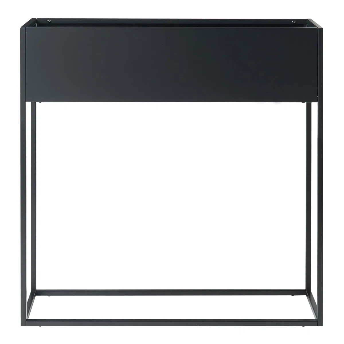 [en.casa] Soporte para Plantas Joensuu con Jardinera Estantería Elevada para Plantas Apto para Interior y Exterior Terraza Salón Oficina Acero 80 x 80 x 25 cm - Negro