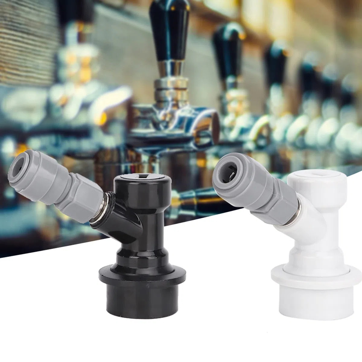 Conector de Barril de Bloqueo de Bola para Barriles Cornelius, Conector de Ajuste Rápido FFL de 8mm y 1/4 Pulgadas, Tapones para Gas y Líquido, Grado Alimenticio
