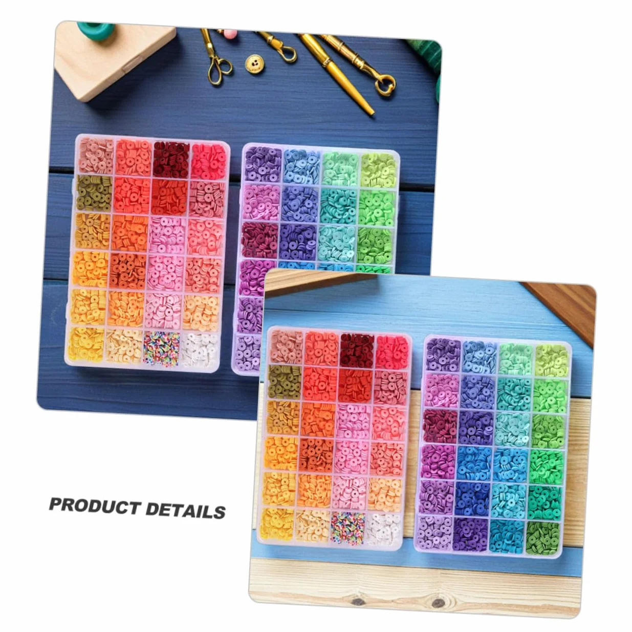 DOITOOL Kit de Pulseras y Juego de Cuentas de Arcilla Polimérica Caja de Almacenamiento, Abalorios DIY para Manualidades