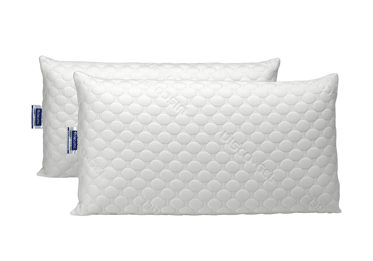 Todocama - Almohada viscoelástica VISCOGEL con Copos 100% viscoelásticos. Tejido Strech Viscogel. Firmeza Media - Alta. (Todas Las Medidas Disponibles). (Pack 2 x 70 cm)
