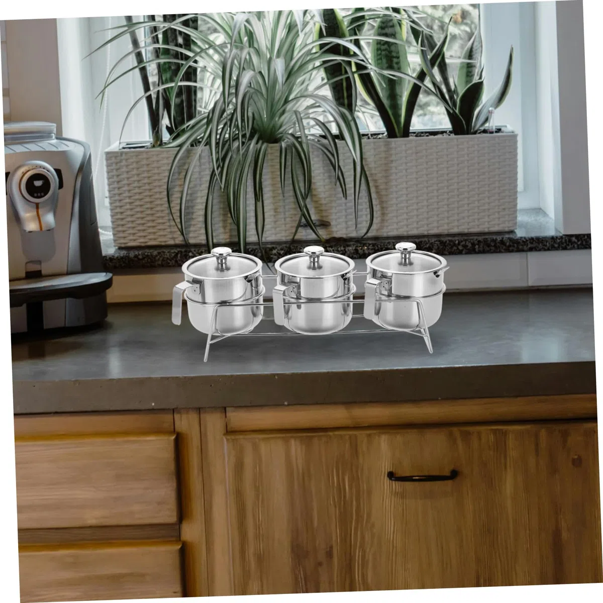 Luxshiny 1 Juego Frascos de Especias Inoxidable con Tapa de Vidrio Transparente Organizadores de Condimentos para Cocina para Sal y Especias
