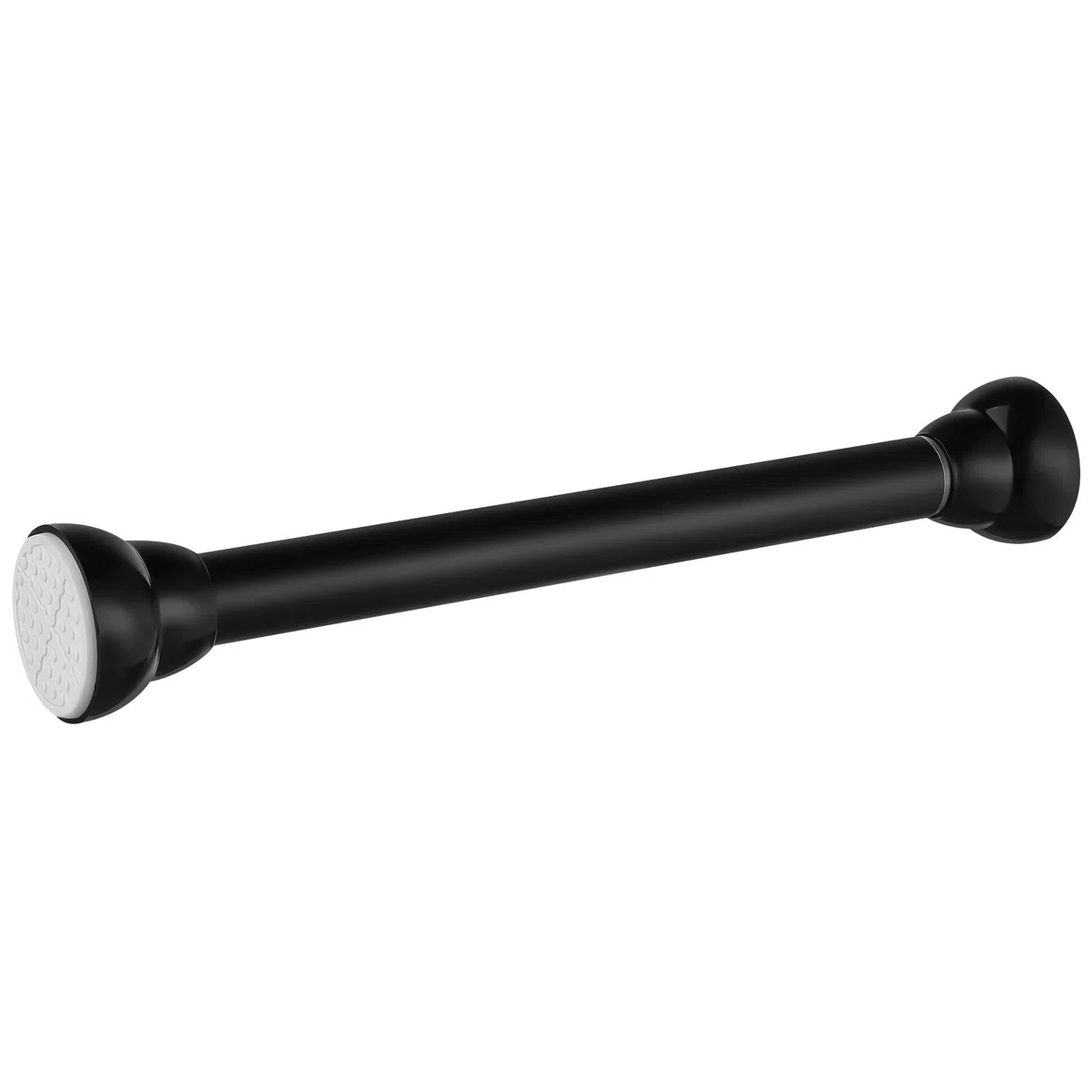 minkissy Barra Telescópica para Cortina de Ducha Negra Ajustable 30-45 Cm, Barra de Cortina de Tensión sin Taladro para Baño y Tendedero Interior