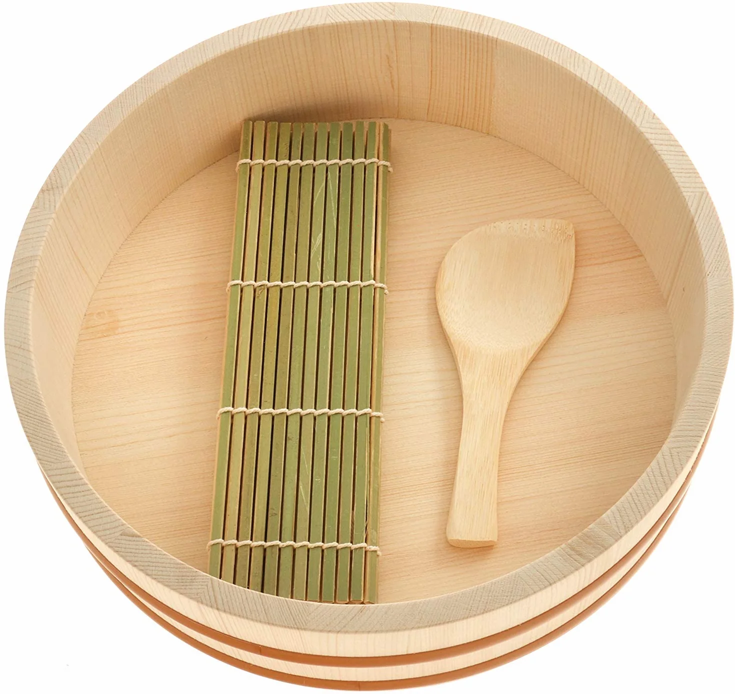 Uniontrade - Hangiri, juego de madera para arroz sushi - 27 cm