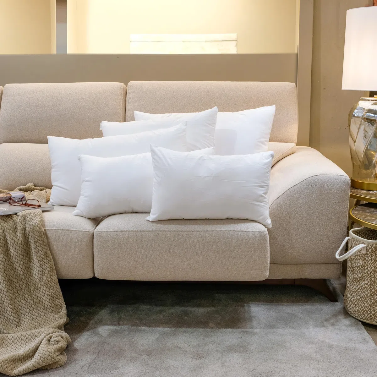 TAPIDECOR | Relleno de Cojín | Fibra Premium Efecto Pluma | para Cojines y Almohadas | para Sofá, Cama | Antialérgico | Mullido, Suave y Esponjoso | Alta Recuperación | 60 x 30 cm | 2 Unidades