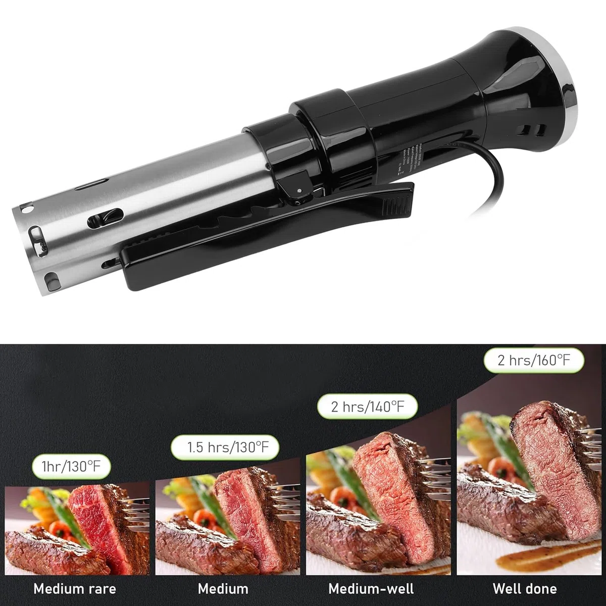 Máquina Sous Vide, Dispositivo Circulador de Inmersión de Precisión de 1100 W, Cocina Sous Vide para Carne con Temporizador de Temperatura Preciso, Utensilios de Cocina para