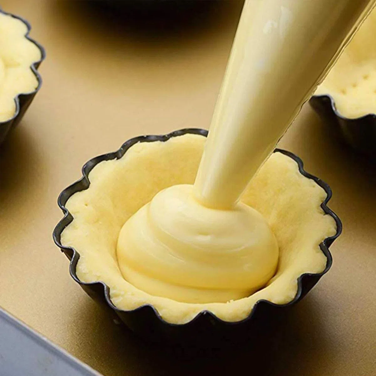 6 Piezas Sartenes Antiadherentes para Quiche, Mini Molde Quiche Antiadherentes Extraíble, Base de Elevación de Acero con Revestimiento Antiadherente, para Tarta, Pizza, Tartas de Queso, Tarta de Huevo
