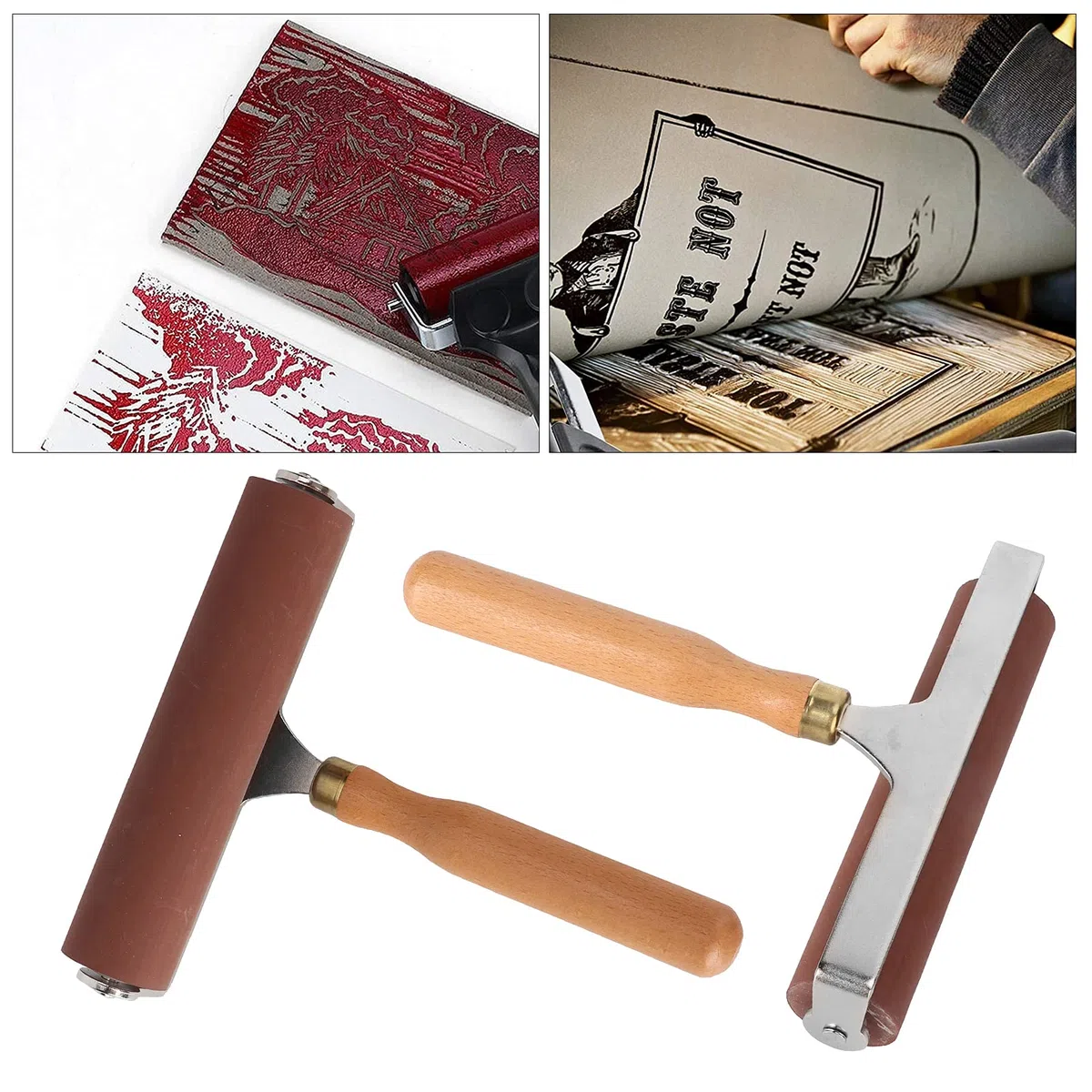 Brayer, Rodillo De Goma Elástica Suave, Flexible Y Duradera, para Terminar De Imprimir, Estampar De Manera Suave Y Limpia, Adecuado para Grabado, Bloque De Tinta, Superficie Tallada(15cm)