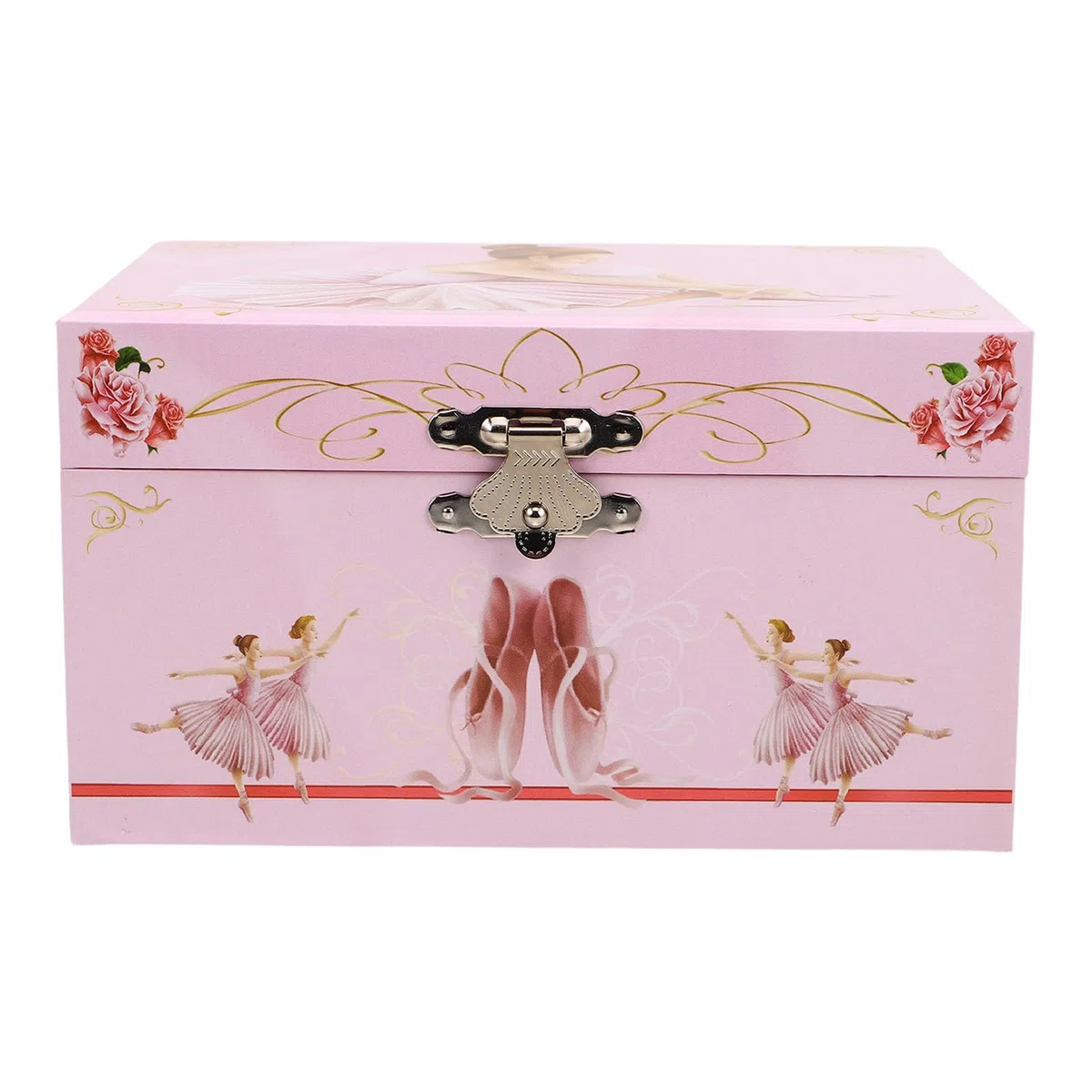 Operitacx Caja de Música en Habitación Infantil para Almacenamiento de Joyas con Bailarina Giratoria Rosa, Joyero Pequeño con Compartimentos y Diseño Elegante para Niñas