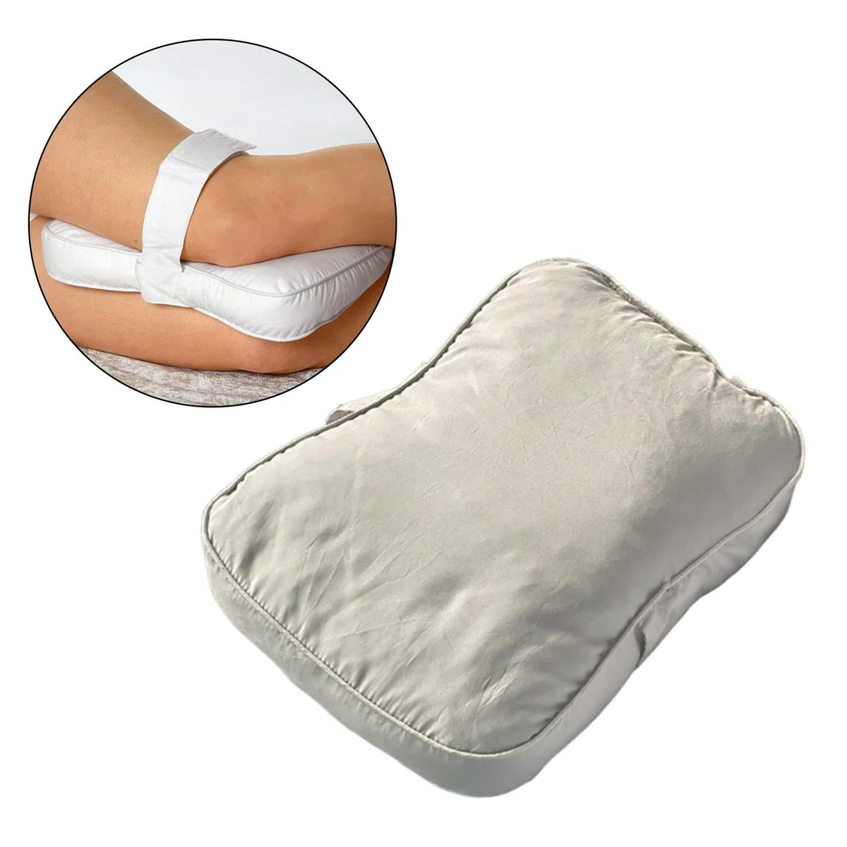 Milageto Almohada para debajo de las rodillas, cojín de apoyo para las piernas, almohadilla versátil para dormir, cojín para las rodillas para, Gris